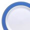 White with Gold Spiral on Blue Rim Plastic Appetizer/Salad Plates - 7.5" (120 Plates)